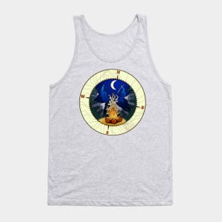 Campfire and night sky badge Tank Top